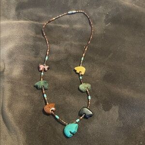 Handcrafted Animal Bead Necklace - Multicolor